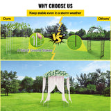 VEVOR Birdcage Shape Garden Arbor, 9' High x 6.6' Wide, Heavy Duty Wrought Iron Arbor, Wedding Arch Trellis for Climbing Vines in Outdoor Garden, Lawn