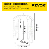 VEVOR Birdcage Shape Garden Arbor, 9' High x 6.6' Wide, Heavy Duty Wrought Iron Arbor, Wedding Arch Trellis for Climbing Vines in Outdoor Garden, Lawn