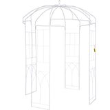 VEVOR Birdcage Shape Garden Arbor, 9' High x 6.6' Wide, Heavy Duty Wrought Iron Arbor, Wedding Arch Trellis for Climbing Vines in Outdoor Garden, Lawn
