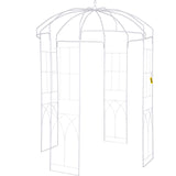 VEVOR Birdcage Shape Garden Arbor, 9\' High x 6.6\' Wide, Heavy Duty Wrought Iron Arbor, Wedding Arch Trellis for Climbing Vines in Outdoor Garden, Lawn, Backyard, Patio, White - Extra Image