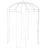 VEVOR Birdcage Shape Garden Arbor, 9\' High x 6.6\' Wide, Heavy Duty Wrought Iron Arbor, Wedding Arch Trellis for Climbing Vines in Outdoor Garden, Lawn, Backyard, Patio, White - Extra Image
