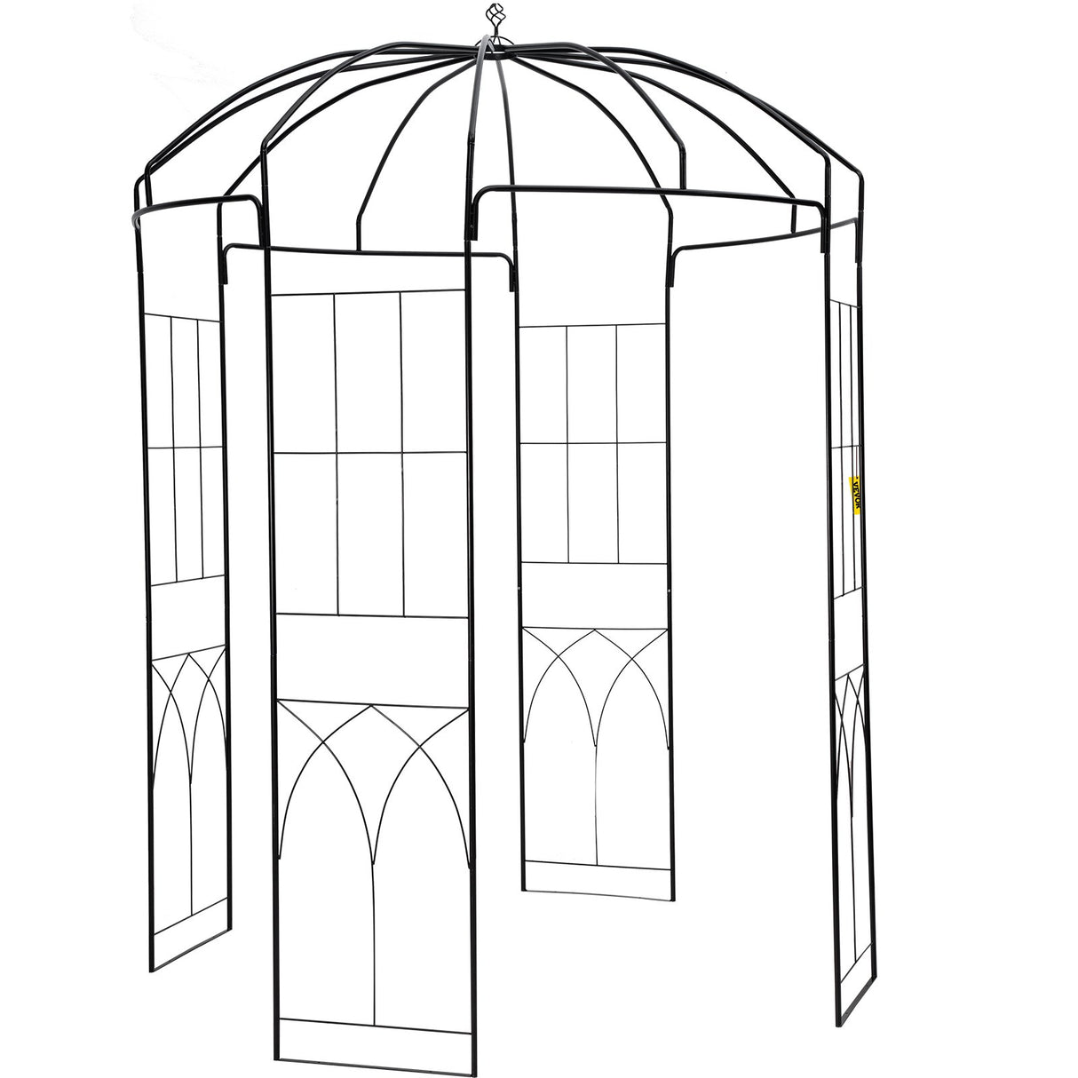 VEVOR Birdcage Shape Garden Arbor, 2.44m High, 1.59m Wide, Heavy Duty Wrought Iron Arbor, Wedding Arch Trellis for Climbing Vines in Outdoor Garden,