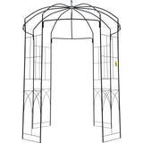 VEVOR Birdcage Shape Garden Arbor, 9\' High x 6.6\' Wide, Heavy Duty Wrought Iron Arbor, Wedding Arch Trellis for Climbing Vines in Outdoor Garden, Lawn, Backyard, Patio, Black - Extra Image
