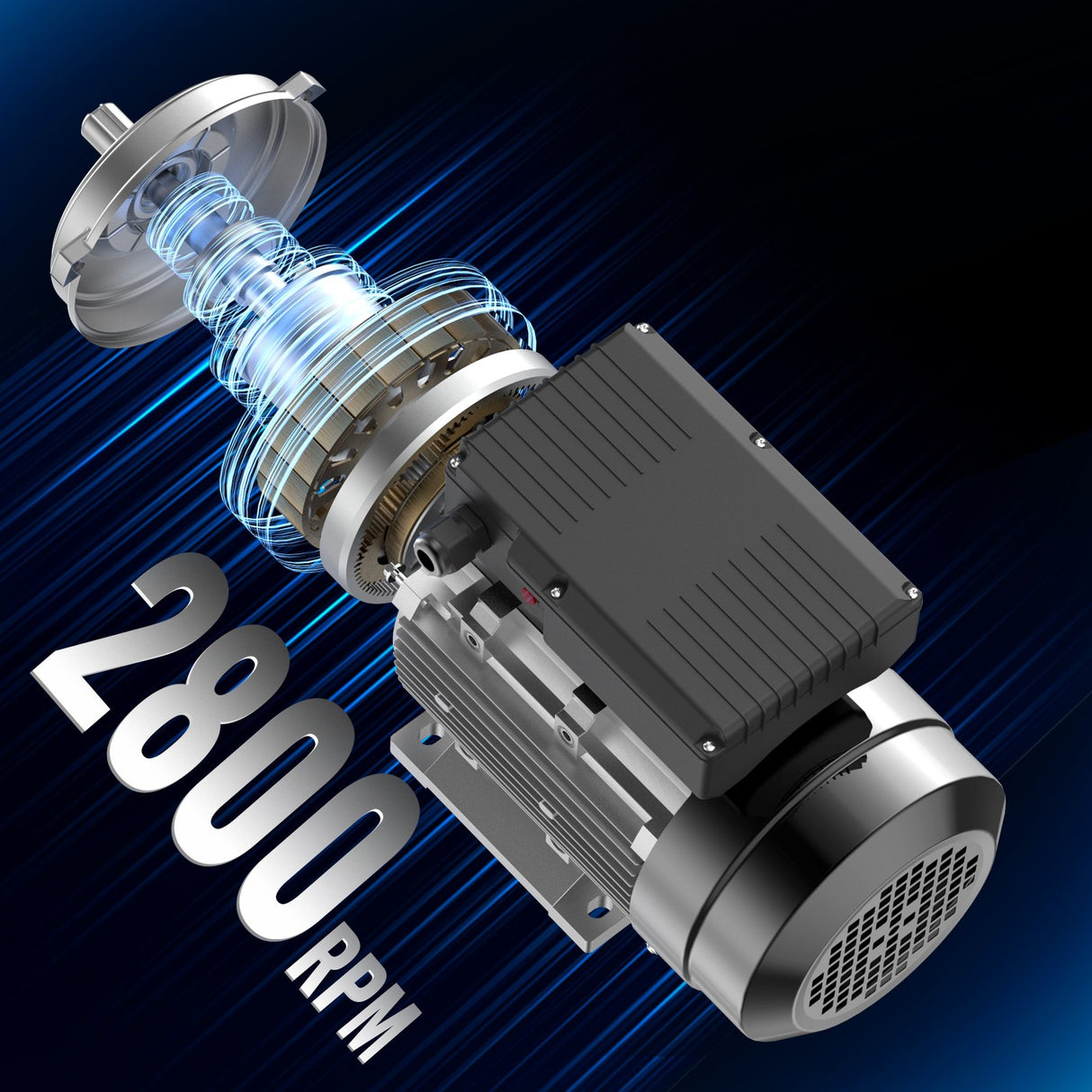 VEVOR 2.2KW Electric Motor 2800 rpm, AC 220~240V 13.8A, 90L, B3 Frame, Air Compressor Motor Single Phase, 24mm Keyed Shaft, CW/CCW Rotation for