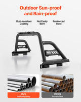 VEVOR Truck Bed Roll Bar Universal Chase Rack for Full-Size Pickup Carbon Steel - 45-Degree Angle