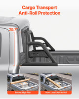 VEVOR Truck Bed Roll Bar Universal Chase Rack for Full-Size Pickup Carbon Steel - Rear View