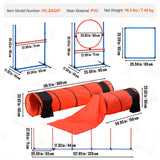 VEVOR Dog Agility Training Equipment 7 PCS Set Upgrade w/ Hurdles 2 Tunnels Ring - Close-Up Angle