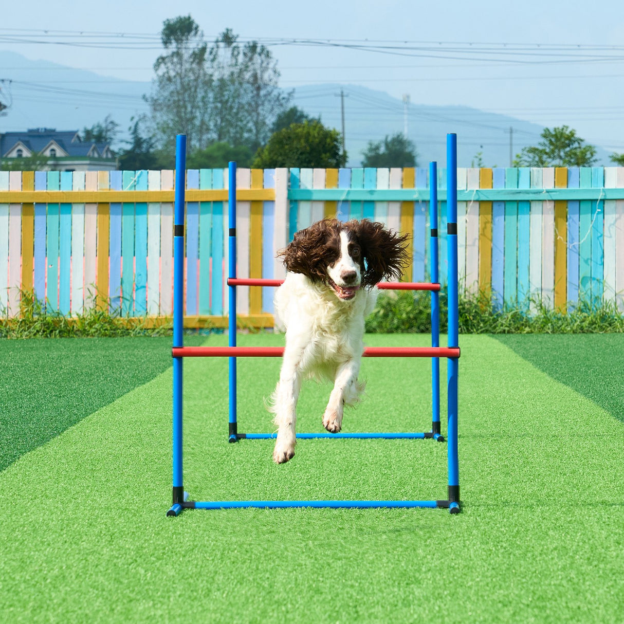 VEVOR Dog Agility Training Equipment 7 PCS Set Upgrade w/ Hurdles 2 Tunnels Ring