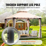 VEVOR Patio Gazebo for 6-8 Person, 3.05 x 3.05 m Backyard Gazebo, with Mosquito Netting, Metal Frame, and PU Coated 180G Polyester, Outdoor Canopy Shelter for Patio, Backyard, Lawn, Garden, Deck - Side View
