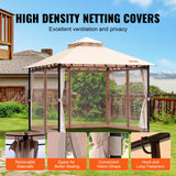 VEVOR Patio Gazebo for 6-8 Person, 3.05 x 3.05 m Backyard Gazebo, with Mosquito Netting, Metal Frame, and PU Coated 180G Polyester, Outdoor Canopy