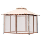 VEVOR Patio Gazebo for 6-8 Person, 3.05 x 3.05 m Backyard Gazebo, with Mosquito Netting, Metal Frame, and PU Coated 180G Polyester, Outdoor Canopy