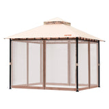 VEVOR Patio Gazebo for 6-8 Person, 3.05 x 3.05 m Backyard Gazebo, with Mosquito Netting, Metal Frame, and PU Coated 180G Polyester, Outdoor Canopy Shelter for Patio, Backyard, Lawn, Garden, Deck - Extra Image