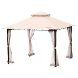 VEVOR Patio Gazebo for 6-8 Person, 3.05 x 3.05 m Backyard Gazebo, with Mosquito Netting, Metal Frame, and PU Coated 180G Polyester, Outdoor Canopy