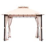 VEVOR Patio Gazebo for 6-8 Person, 3.05 x 3.05 m Backyard Gazebo, with Mosquito Netting, Metal Frame, and PU Coated 180G Polyester, Outdoor Canopy