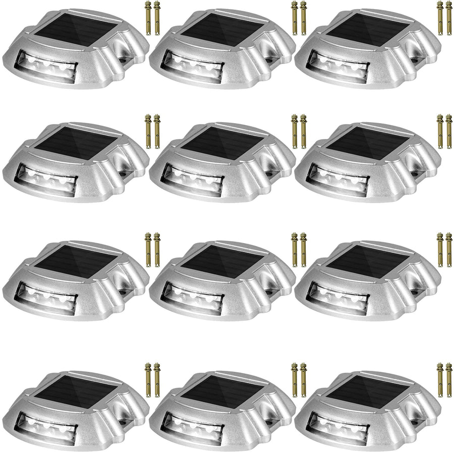 VEVOR Driveway Lights 12-Pack Solar Driveway Lights Bright White with Screws Solar Deck Lights Outdo