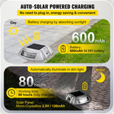 VEVOR Driveway Lights 12-Pack Solar Driveway Lights Bright White with Screws Solar Deck Lights Outdoor Waterproof Wireless Dock Lights 6 LEDs for Path Warning Garden Walkway Sidewalk Steps - Side View