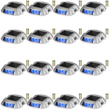 VEVOR Driveway Lights 16-Pack, Solar Driveway Lights with Switch Button, Solar Deck Lights Waterproof, Wireless Dock Lights 6 LEDs for Path Warning