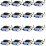VEVOR Driveway Lights 16-Pack, Solar Driveway Lights with Switch Button, Solar Deck Lights Waterproof, Wireless Dock Lights 6 LEDs for Path Warning