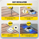 VEVOR Driveway Lights 16-Pack, Solar Driveway Lights with Switch Button, Solar Deck Lights Waterproof, Wireless Dock Lights 6 LEDs for Path Warning Garden Walkway Sidewalk Steps, LED Bright Blue - Rear View