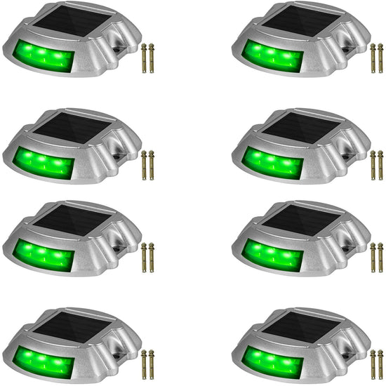 VEVOR 8-Pack Solar Driveway Light LED Road Markers Green for Garden Pathway