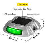 VEVOR 8-Pack Solar Driveway Light LED Road Markers Green for Garden Pathway - Low Angle