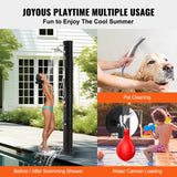 VEVOR Outdoor Solar Heated Shower, 40L Poolside Shower Kit with 2 Shower Head and Foot Shower Tap, Handheld/Hanging Two Modes Fast Assembly W/ Pre-Drilled Hole for Outdoor Backyard Poolside Beach Spa - Rear View
