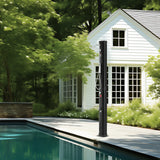 VEVOR Outdoor Solar Heated Shower, 40L Poolside Shower Kit with 2 Shower Head and Foot Shower Tap, Handheld/Hanging Two Modes Fast Assembly W/ Pre-Drilled Hole for Outdoor Backyard Poolside Beach Spa - Low Angle