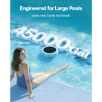 Solar Pool Ionizer, Hexagon Copper Pool Ionizer Up to 170343 L, Floating Automatic Water Cleaner and Purifier, Chlorine Free Water, with Copper Anode, Spring, Brush and Filter for Pools & Spas