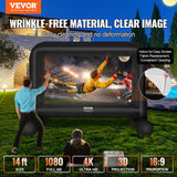 VEVOR Inflatable Movie Screen, 14 FT Inflatable Projector Screen for Outside with Blower and Carrying Bag, Front/Rear Projection, Oxford Fabric Blow