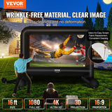 VEVOR Inflatable Movie Screen, 16 FT Inflatable Projector Screen for Outside with Blower and Carrying Bag, Front/Rear Projection, Oxford Fabric Blow