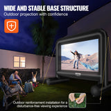VEVOR Inflatable Movie Screen, 16 FT Inflatable Projector Screen for Outside with Blower and Carrying Bag, Front/Rear Projection, Oxford Fabric Blow Up Screen for Outdoor Parties Backyard Movie Night - 45-Degree Angle