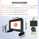 VEVOR Inflatable Movie Screen, 16 FT Inflatable Projector Screen for Outside with Blower and Carrying Bag, Front/Rear Projection, Oxford Fabric Blow