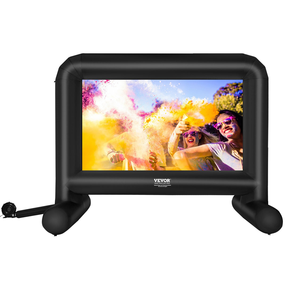 VEVOR Inflatable Movie Screen, 16 FT Inflatable Projector Screen for Outside with Blower and Carrying Bag, Front/Rear Projection, Oxford Fabric Blow