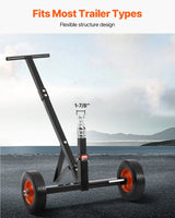 VEVOR Trailer Dolly, 600lbs Tongue Weight Capacity, Carbon Steel Trailer Mover with 1-7/8 in Hitch Ball and 10 in Solid Tires, Portable Tow Dolly for Moving Car RV Boat Trailer - Side View