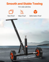 VEVOR Trailer Dolly, 600lbs Tongue Weight Capacity, Carbon Steel Trailer Mover with 1-7/8 in Hitch Ball and 10 in Solid Tires, Portable Tow Dolly for Moving Car RV Boat Trailer - Top-Down View