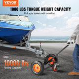 VEVOR Adjustable Trailer Dolly, 1000lbs Tongue Weight Capacity, Carbon Steel Trailer Mover with 19''-26'' Adjustable Height & 2'' Ball, 16'' Pneumatic - Front View