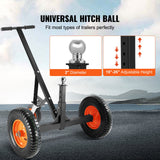 VEVOR Adjustable Trailer Dolly, 1000lbs Tongue Weight Capacity, Carbon Steel Trailer Mover with 19''-26'' Adjustable Height & 2'' Ball, 16'' Pneumatic - Side View