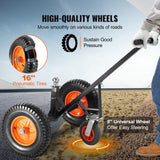 VEVOR Adjustable Trailer Dolly, 1000lbs Tongue Weight Capacity, Carbon Steel Trailer Mover with 19''-26'' Adjustable Height & 2'' Ball, 16'' Pneumatic - Top-Down View