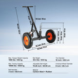 VEVOR Adjustable Trailer Dolly, 1000lbs Tongue Weight Capacity, Carbon Steel Trailer Mover with 19''-26'' Adjustable Height & 2'' Ball, 16'' Pneumatic - Close-Up Angle