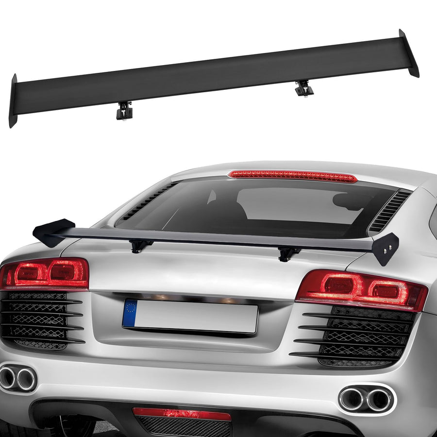 GT Wing Car Spoiler, 43.3 inch Universal Spoiler with Single Deck, Adjustable Lightweight Aluminum, Car Rear Spoiler Wing, Racing Spoiler BGW/JDM Drift Black