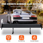 GT Wing Car Spoiler, 53.1 inch Universal Spoiler with Double Deck, Adjustable Lightweight Aluminum, Car Rear Spoiler Wing, Racing Spoiler BGW/JDM Drift Black