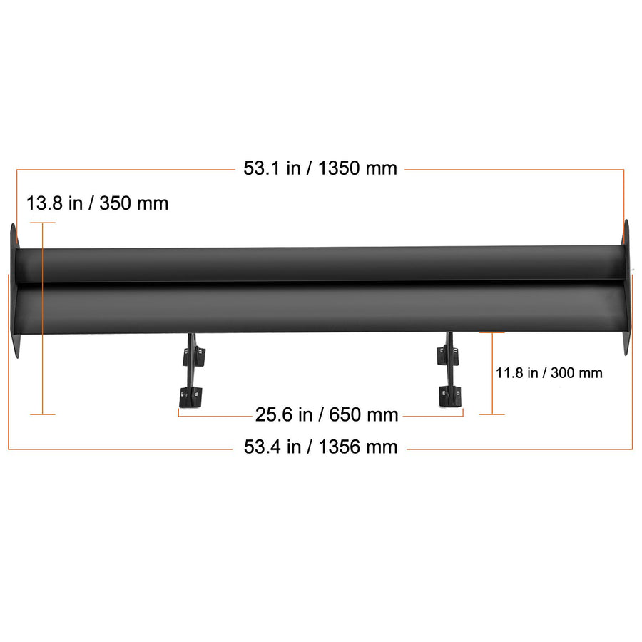 GT Wing Car Spoiler, 53.1 inch Universal Spoiler with Double Deck, Adjustable Lightweight Aluminum, Car Rear Spoiler Wing, Racing Spoiler BGW/JDM Drift Black