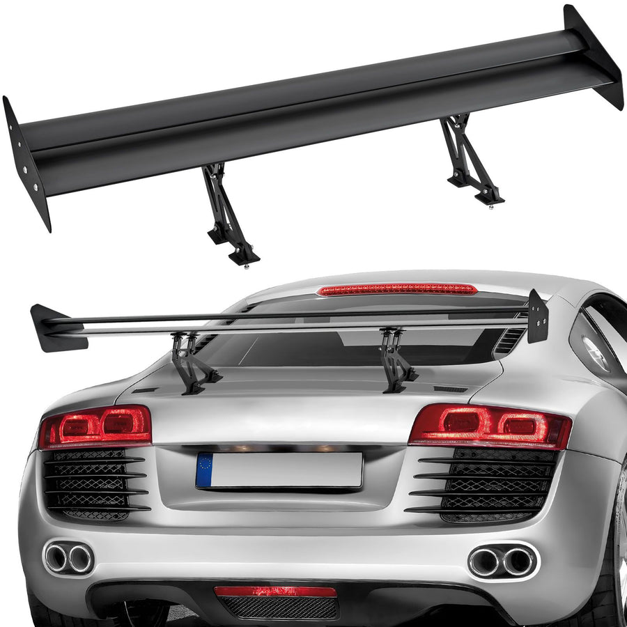 GT Wing Car Spoiler, 53.1 inch Universal Spoiler with Double Deck, Adjustable Lightweight Aluminum, Car Rear Spoiler Wing, Racing Spoiler BGW/JDM Drift Black