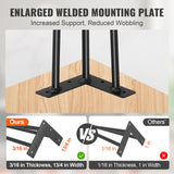 VEVOR Hairpin Table Legs 0.7M, Set of 4 Desk Legs 408.2KG Load Capacity, Hairpin Desk Legs 3 Rods for Desk Chairs Bench Dining End Table, Solid Carbon