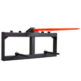 VEVOR 49" Hay Spear, Bale Spears 726kg Loading Capacity, Skid Steer Loader Tractor Attachment with 2pcs 17.5" Stabilizer Spears, Quick Attach Spike