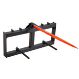 VEVOR 49" Hay Spear, Bale Spears 726kg Loading Capacity, Skid Steer Loader Tractor Attachment with 2pcs 17.5" Stabilizer Spears, Quick Attach Spike