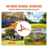VEVOR 49" Hay Spear, Bale Spears 726kg Loading Capacity, Three-Point Hitch Tractor Attachment with 2pcs 17.5" Stabilizer Spears, Quick Attach Spike