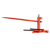 VEVOR 49" Hay Spear, Bale Spears 726kg Loading Capacity, Three-Point Hitch Tractor Attachment with 2pcs 17.5" Stabilizer Spears, Quick Attach Spike