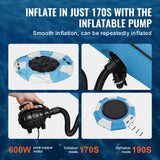 VEVOR Inflatable Water Bouncer, 10ft Recreational Water Trampoline, Portable Bounce Swim Platform with Slide, 3-Step Ladder & Electric Air Pump, Kid Adult Floating Rebounder for Pool Lake Water Sports - Top-Down View