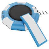 VEVOR Inflatable Water Bouncer, 10ft Recreational Water Trampoline, Portable Bounce Swim Platform with Slide, 3-Step Ladder & Electric Air Pump, Kid Adult Floating Rebounder for Pool Lake Water Sports - Extra Image